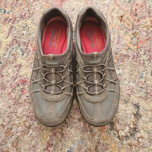 Skechers Relaxed Fit Memory Foam Sneakers, laceless, gray Size 7.5